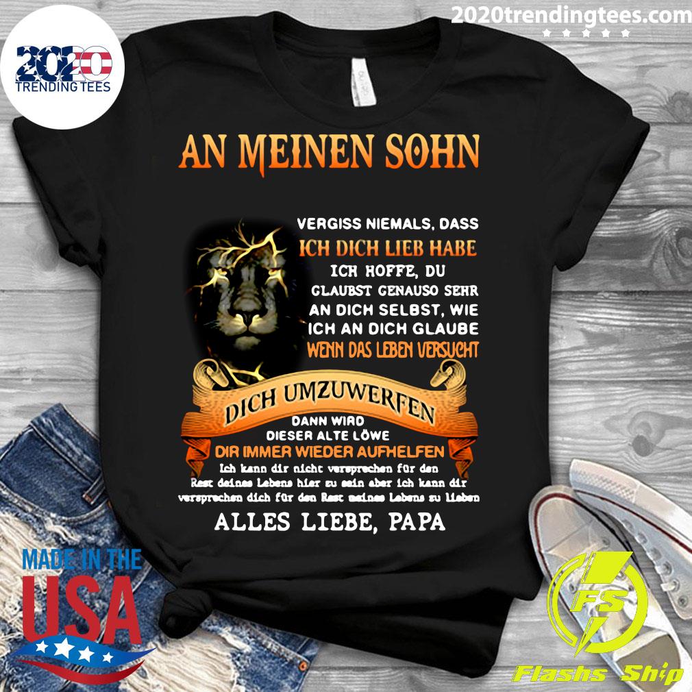 Lion An Meinen Sohn Name Hier Vergiss Niemals Dass - Adult & Kids T-Shirts, Sweatshirts & Hoodies apparel design preview 3