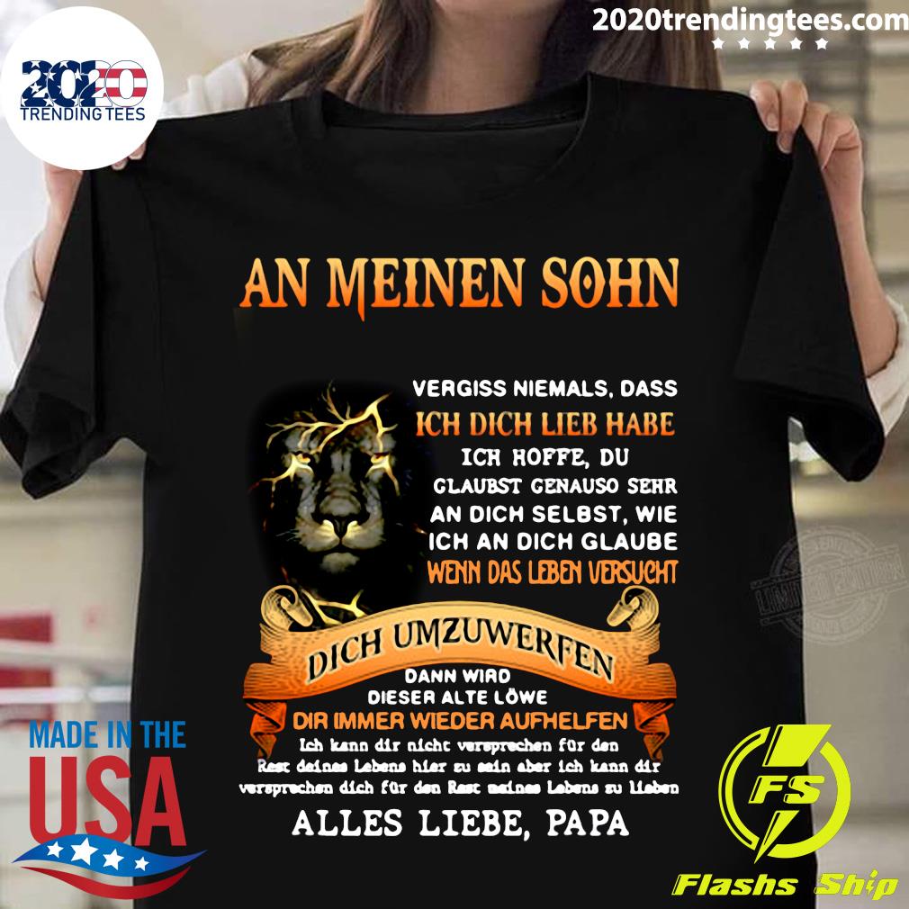 Lion An Meinen Sohn Name Hier Vergiss Niemals Dass - Adult & Kids T-Shirts, Sweatshirts & Hoodies apparel design preview 1