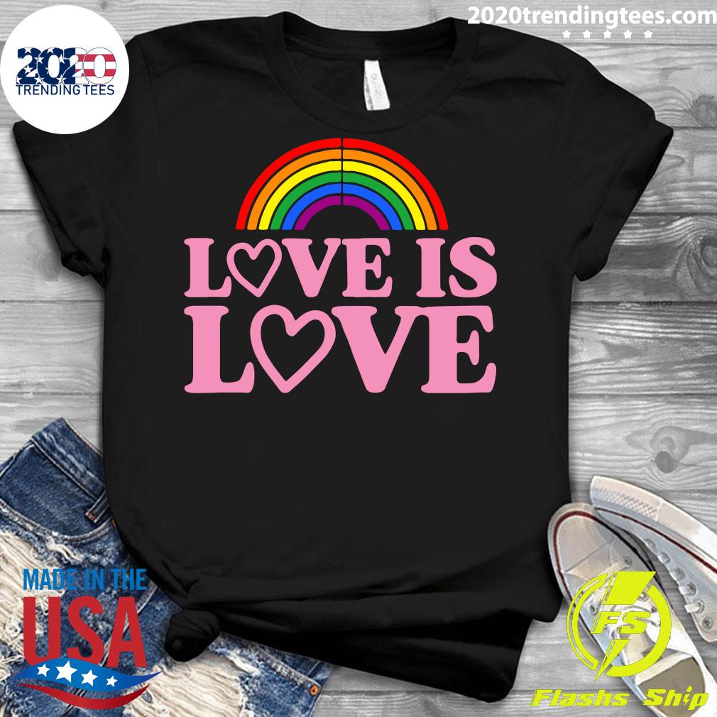 Love Is Hearts Cute Lesbian Gay Pride Stuff Lgbtq - Adult & Kids T-Shirts, Sweatshirts & Hoodies apparel design preview 3