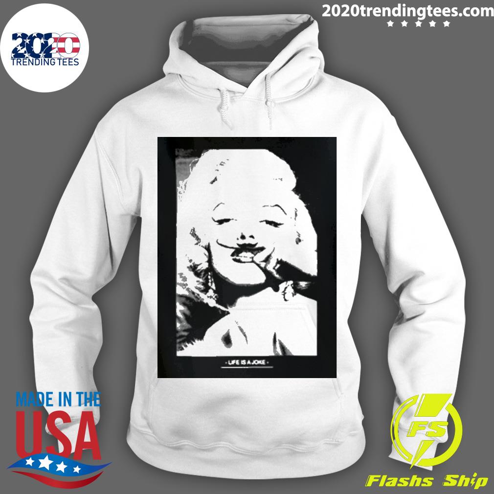 Marilyn Monroe Mustache Life Is A Joke - Adult & Kids T-Shirts, Sweatshirts & Hoodies apparel design preview 2