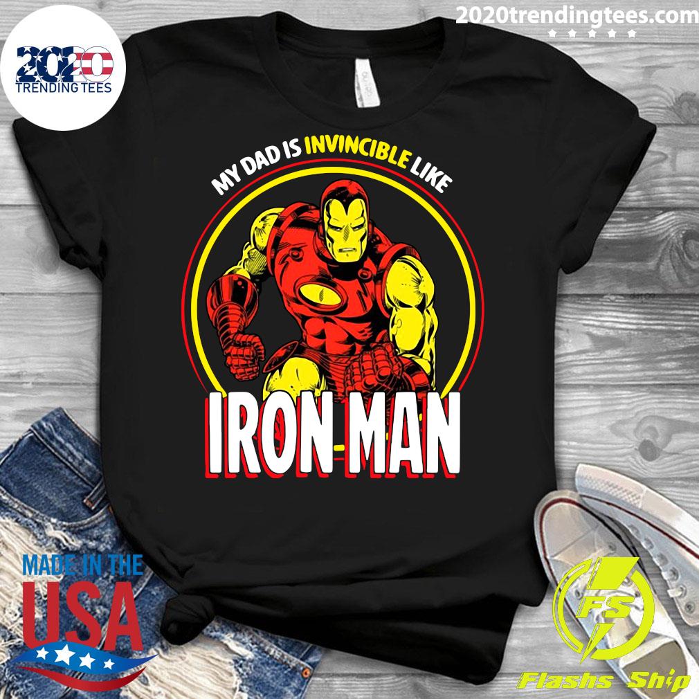 Marvel Dad Is Invincible Like Iron Man Father's Day - Adult & Kids T-Shirts, Sweatshirts & Hoodies apparel design preview 3