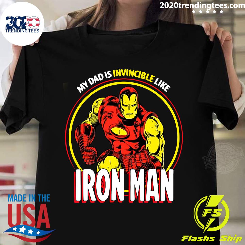 Marvel Dad Is Invincible Like Iron Man Father's Day - Adult & Kids T-Shirts, Sweatshirts & Hoodies apparel design preview 1