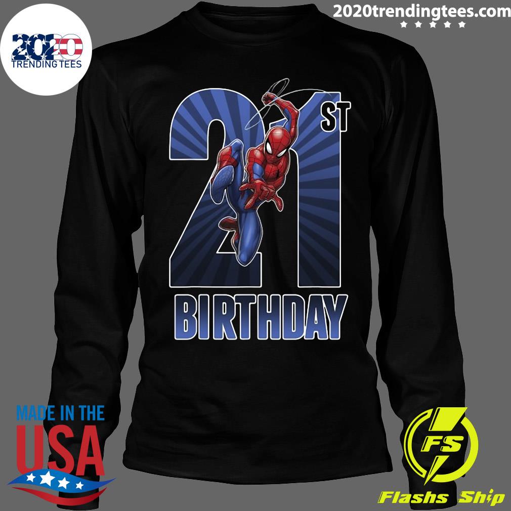 Marvel Spider-Man Swinging 21St Birthday Graphic - Adult & Kids T-Shirts, Sweatshirts & Hoodies apparel design preview 4