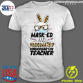 Mask-ed And Vaccinated Kindergarten Teacher Easter - Adult & Kids T-Shirts, Sweatshirts & Hoodies apparel design preview 1