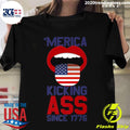 Merica Kicking Ass Since 1776 American Flag - Adult & Kids T-Shirts, Sweatshirts & Hoodies apparel design preview 1
