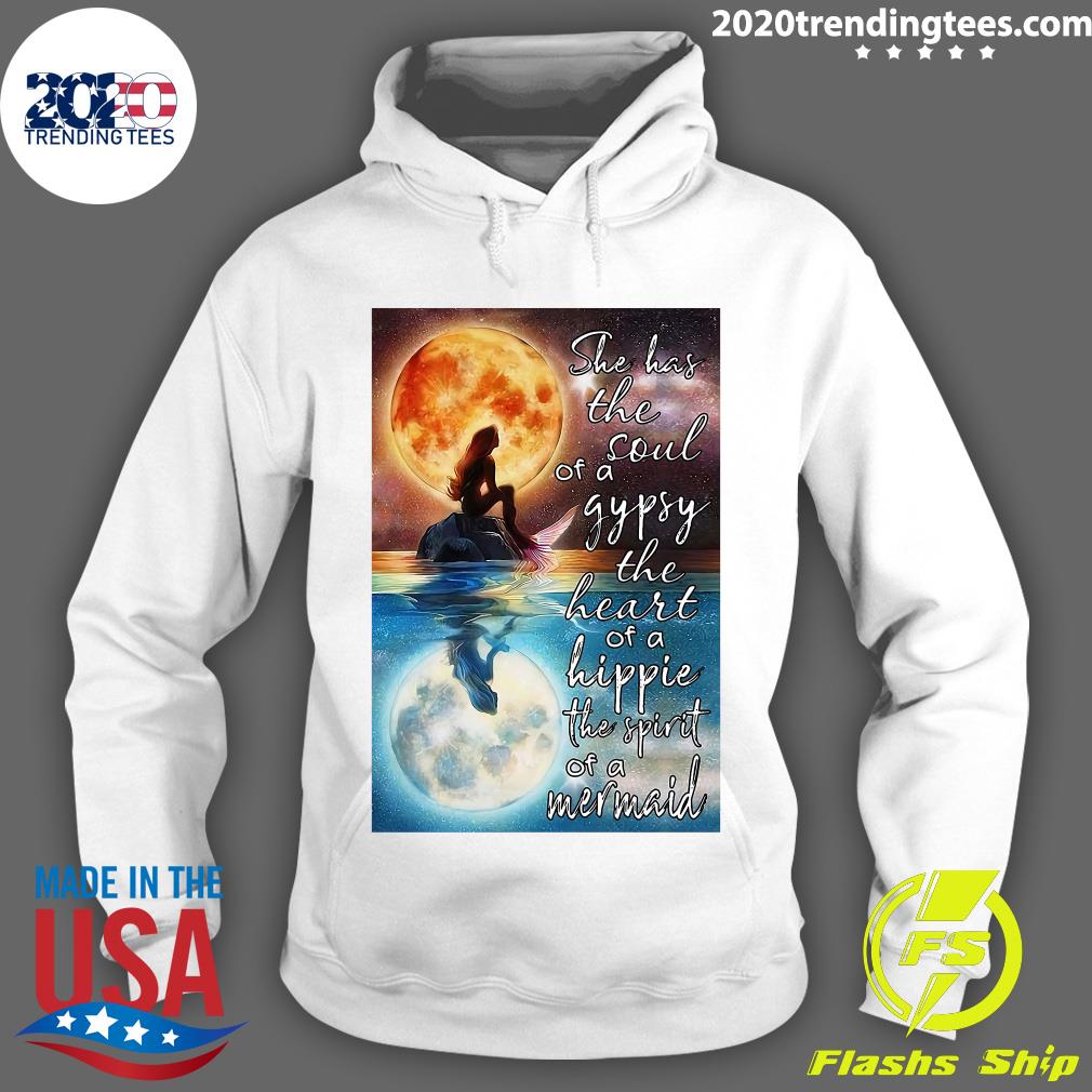 Mermaid Moonlight She Has The Soul Of A Gypsy Heart - Adult & Kids T-Shirts, Sweatshirts & Hoodies apparel design preview 2