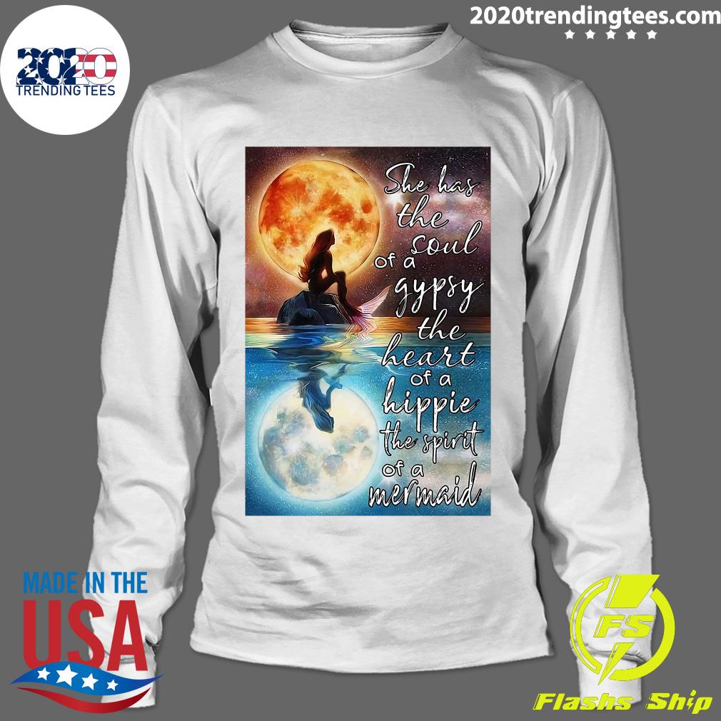 Mermaid Moonlight She Has The Soul Of A Gypsy Heart - Adult & Kids T-Shirts, Sweatshirts & Hoodies apparel design preview 4