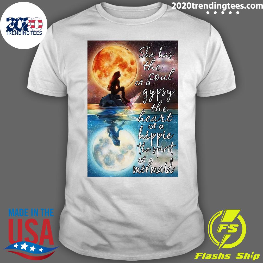 Mermaid Moonlight She Has The Soul Of A Gypsy Heart - Adult & Kids T-Shirts, Sweatshirts & Hoodies apparel design preview 1