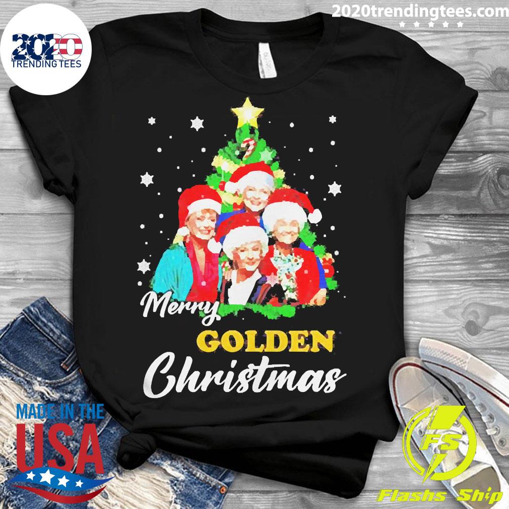 Merry Golden Christmas - Adult & Kids T-Shirts, Sweatshirts & Hoodies apparel design preview 3