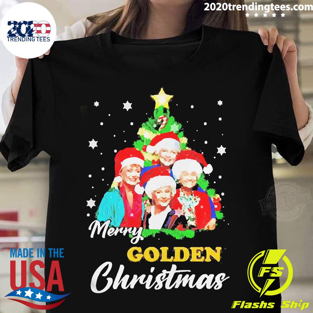 Merry Golden Christmas - Adult & Kids T-Shirts, Sweatshirts & Hoodies apparel design preview 1