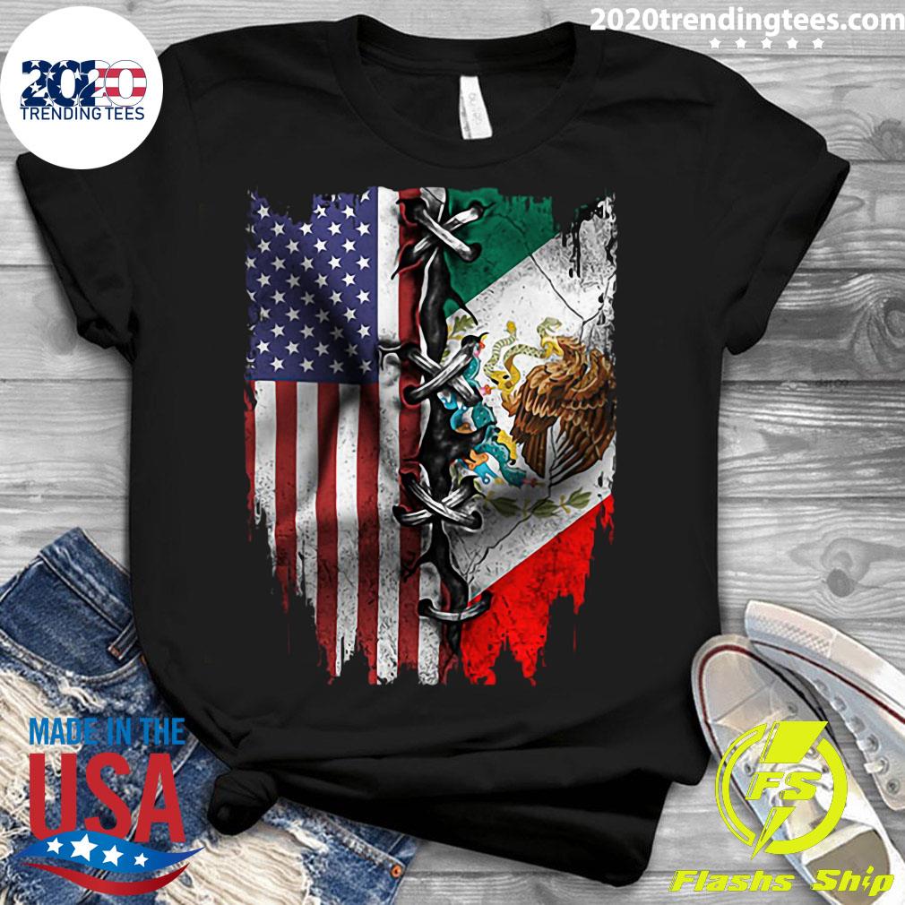 Mexican And American Flag - Adult & Kids T-Shirts, Sweatshirts & Hoodies apparel design preview 3
