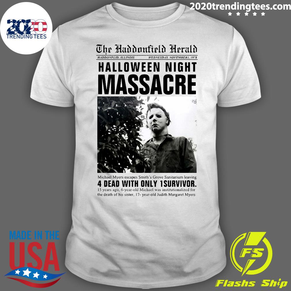 Michael Myers Headline Halloween Night Massacre - Adult & Kids T-Shirts, Sweatshirts & Hoodies apparel design preview 1