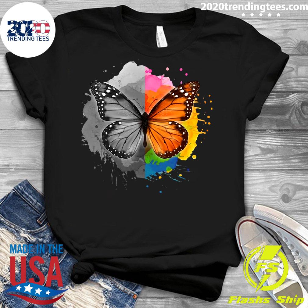Milkweed Monarch Butterfly Bipolar Disorder Support - Adult & Kids T-Shirts, Sweatshirts & Hoodies apparel design preview 3