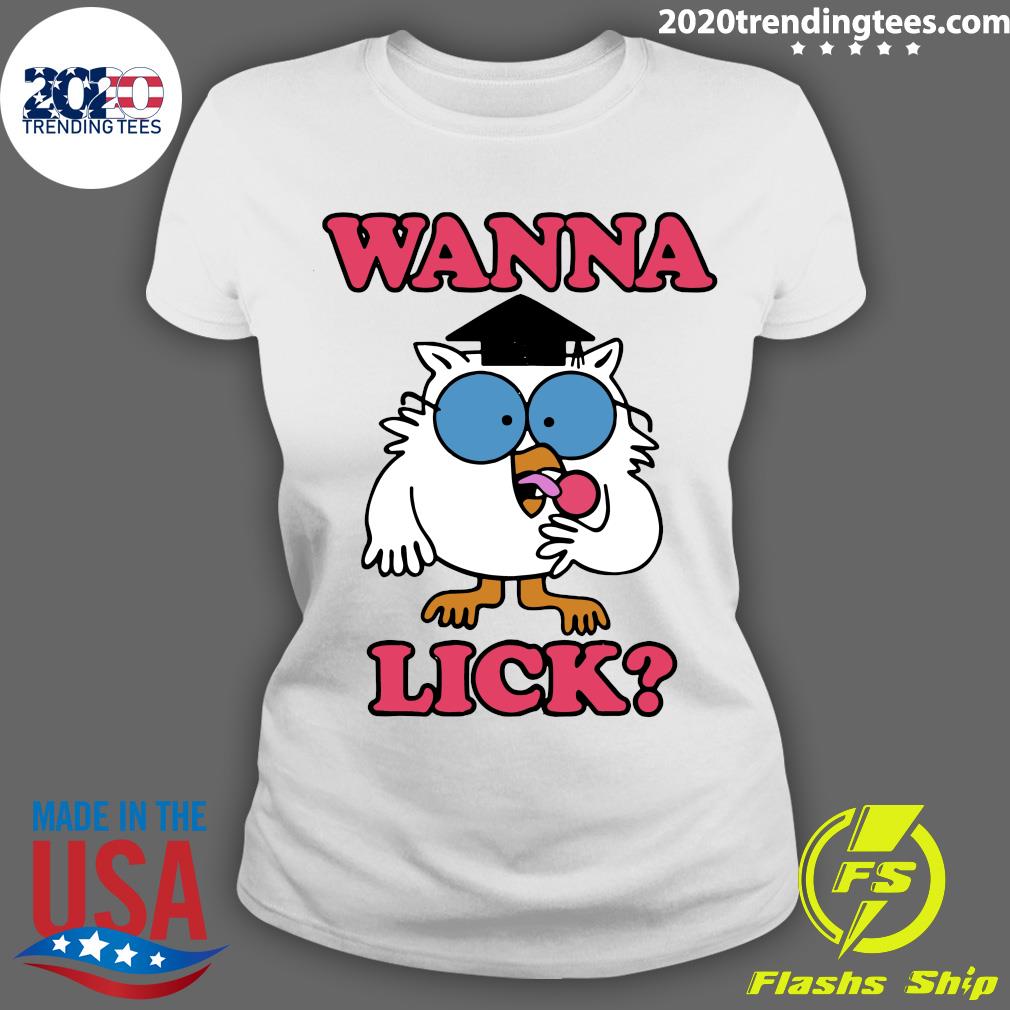 Mr Owl Wanna Lick Tootsie Pop - Adult & Kids T-Shirts, Sweatshirts & Hoodies apparel design preview 3