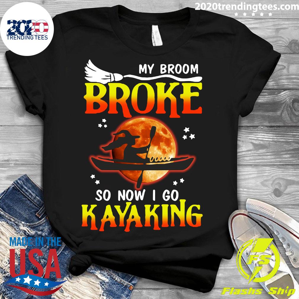 My Broom Broke So Now I Go Kayaking Halloween - Adult & Kids T-Shirts, Sweatshirts & Hoodies apparel design preview 3