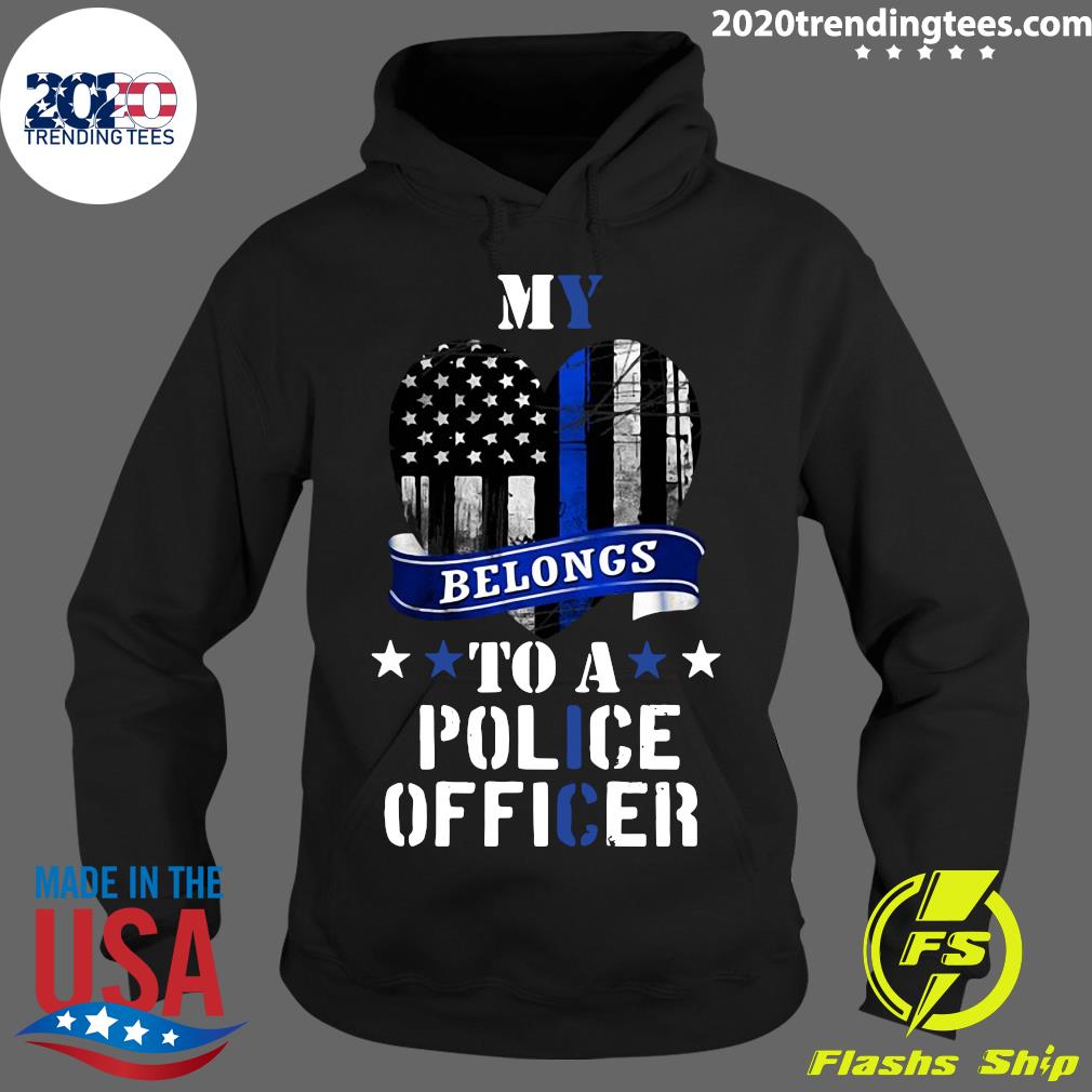 My Heart Belongs To A Police Officer Law Enforcement - Adult & Kids T-Shirts, Sweatshirts & Hoodies apparel design preview 2