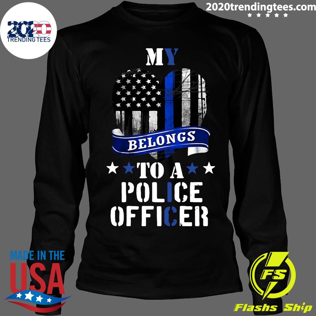 My Heart Belongs To A Police Officer Law Enforcement - Adult & Kids T-Shirts, Sweatshirts & Hoodies apparel design preview 4