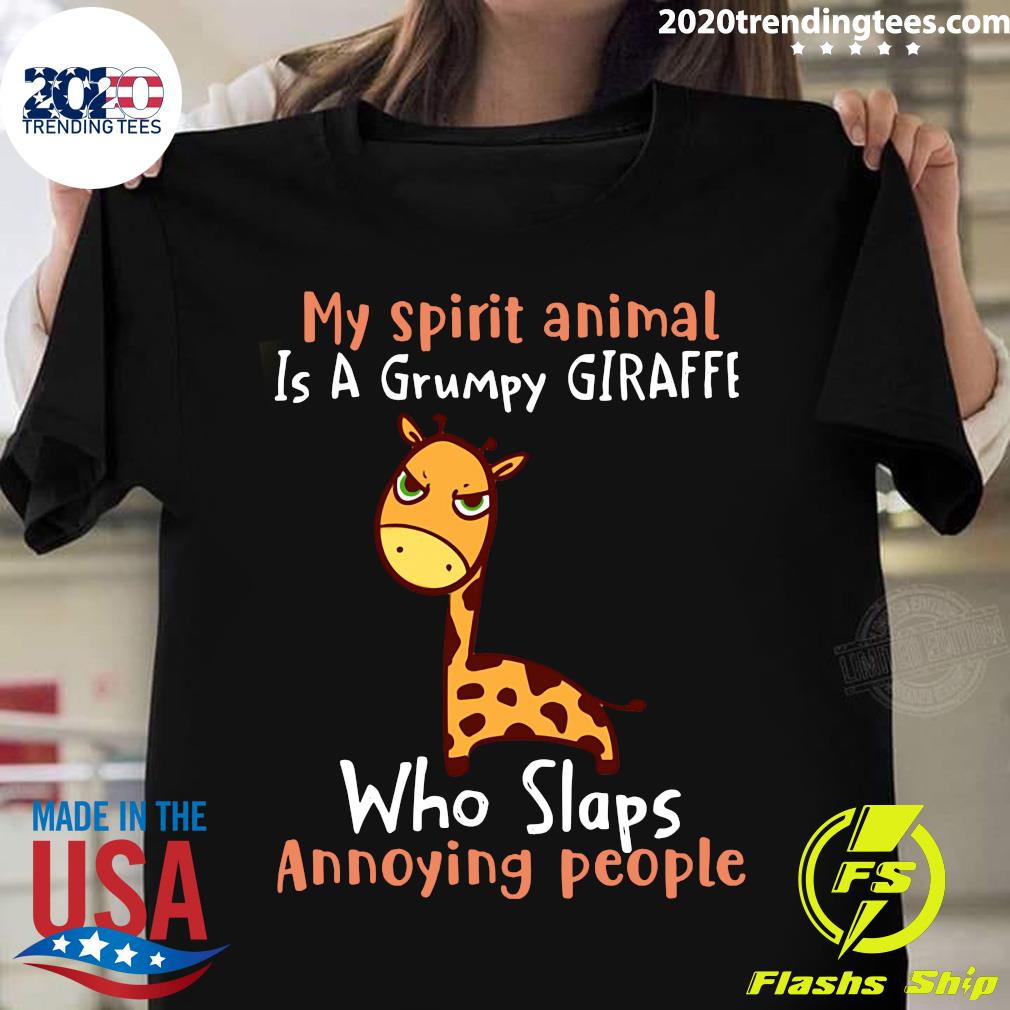 My Spirit Animal Is A Grumpy Giraffe Who Slaps - Adult & Kids T-Shirts, Sweatshirts & Hoodies apparel design preview 1