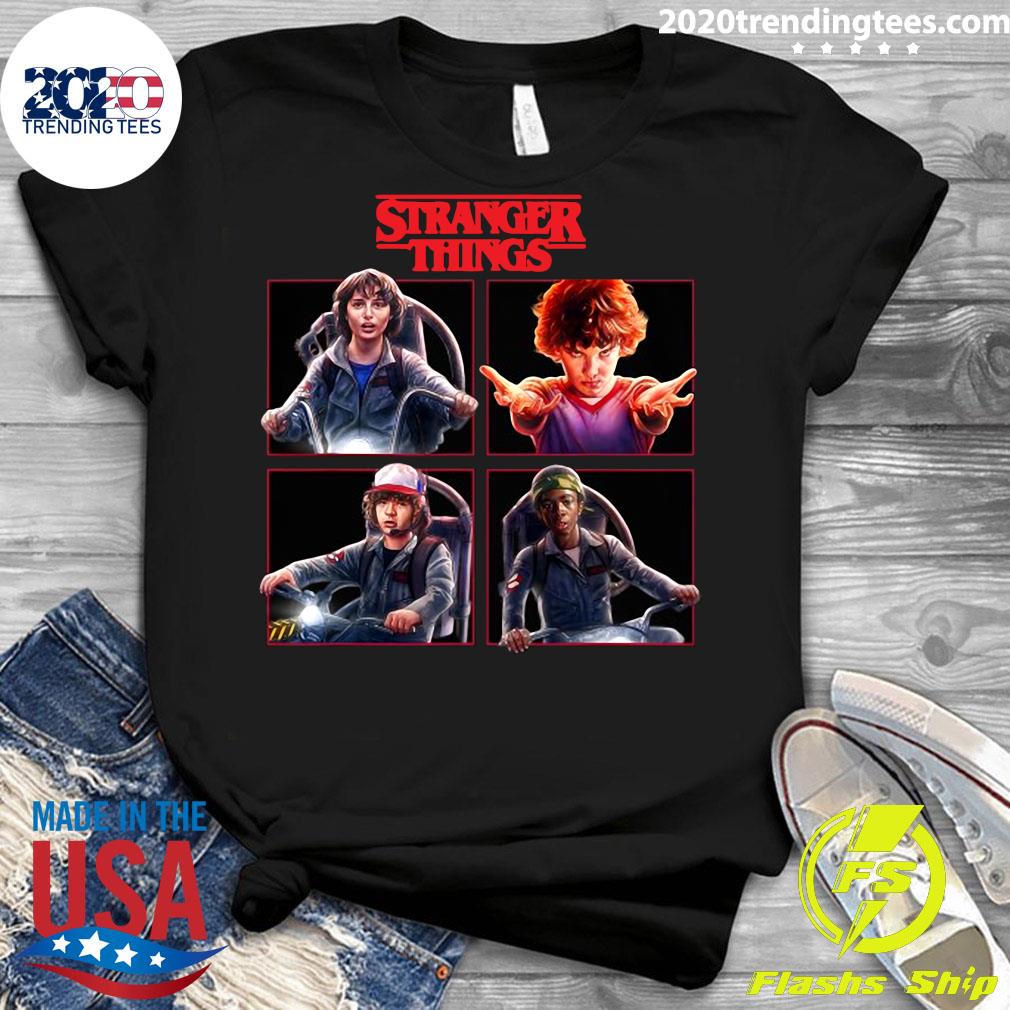 Netflix Stranger Things Group Shot Box Up Logo - Adult & Kids T-Shirts, Sweatshirts & Hoodies apparel design preview 3