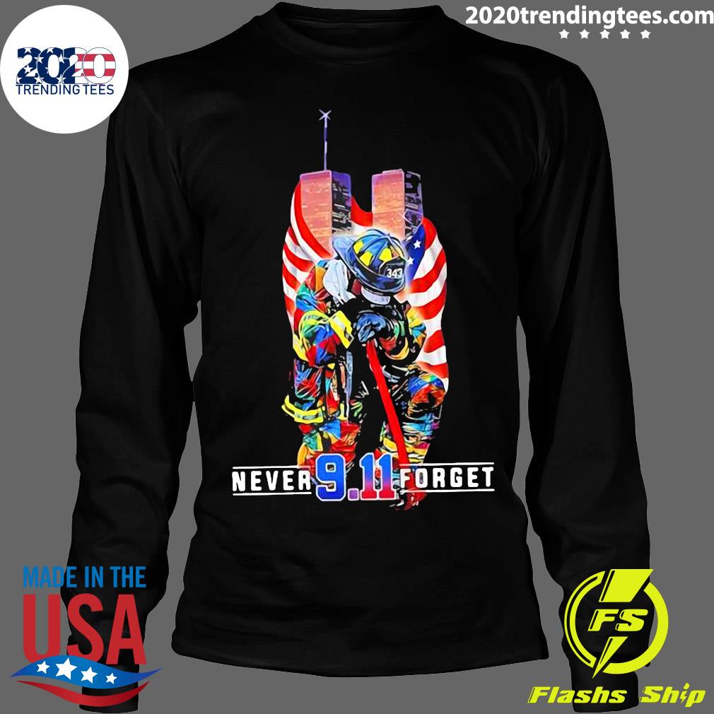 Never 9.11 Forget American Flag - Adult & Kids T-Shirts, Sweatshirts & Hoodies apparel design preview 4