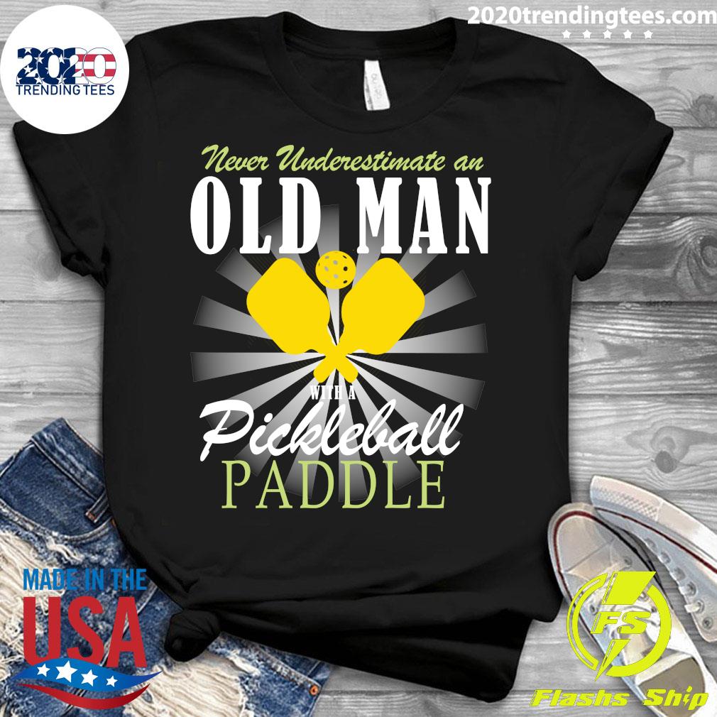 Never Underestimate An Old Man With A Pickleball - Adult & Kids T-Shirts, Sweatshirts & Hoodies apparel design preview 3