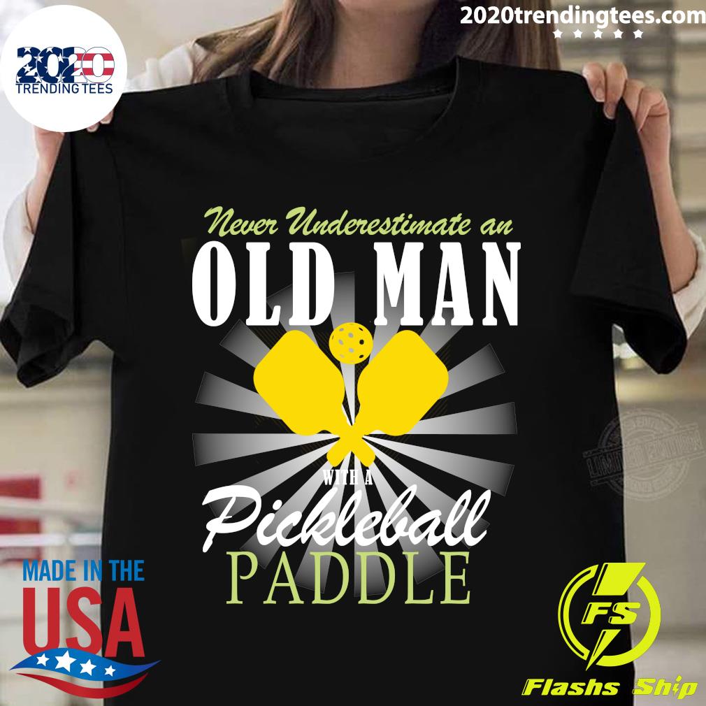 Never Underestimate An Old Man With A Pickleball - Adult & Kids T-Shirts, Sweatshirts & Hoodies apparel design preview 1