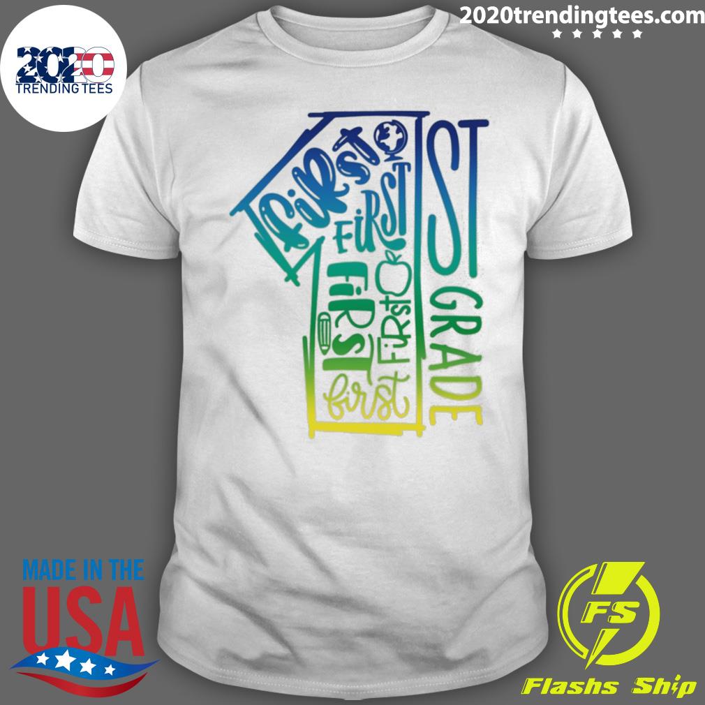 Nice 1st Grade Typography - Adult & Kids T-Shirts, Sweatshirts & Hoodies apparel design preview 1