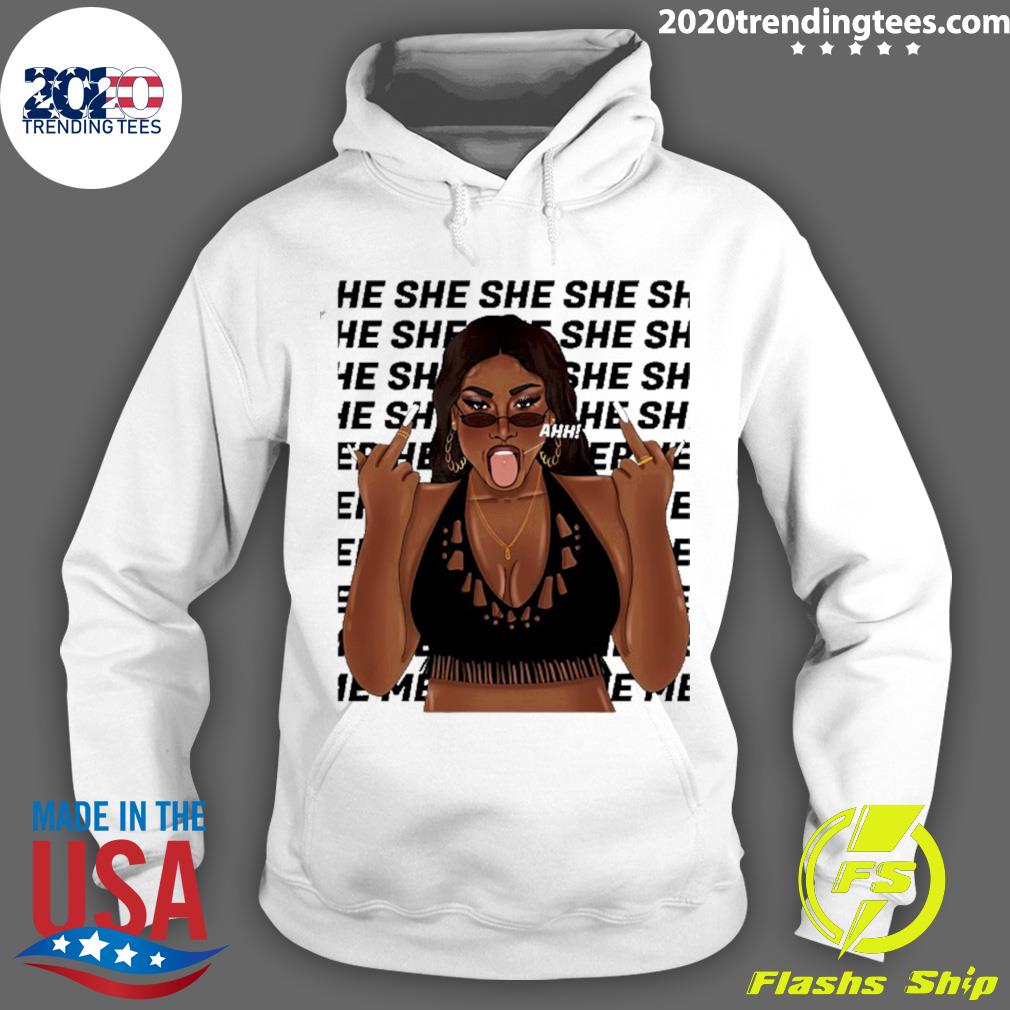 Nice ahhh Megan Thee Stallion Tongue Out - Adult & Kids T-Shirts, Sweatshirts & Hoodies apparel design preview 2