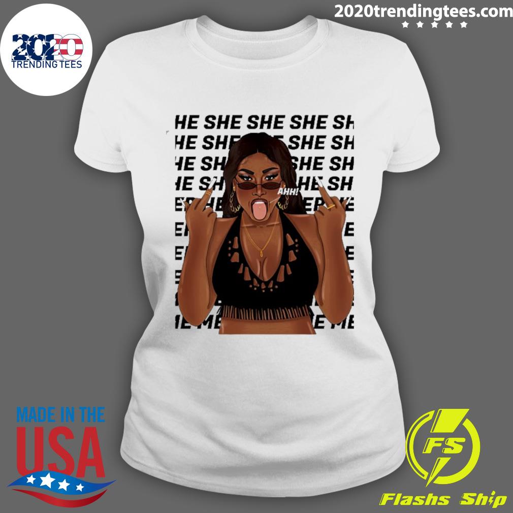 Nice ahhh Megan Thee Stallion Tongue Out - Adult & Kids T-Shirts, Sweatshirts & Hoodies apparel design preview 3