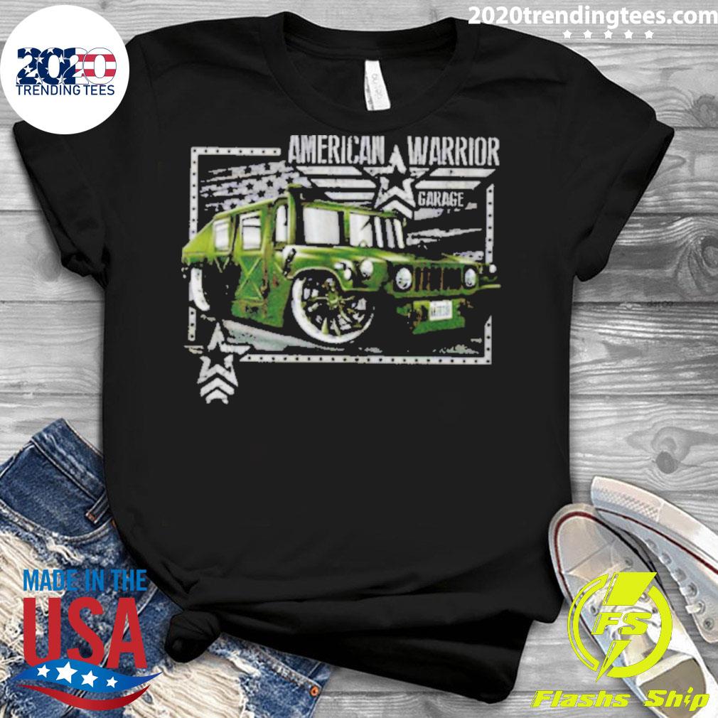 Nice american Warrior Garage Humvee - Adult & Kids T-Shirts, Sweatshirts & Hoodies apparel design preview 3