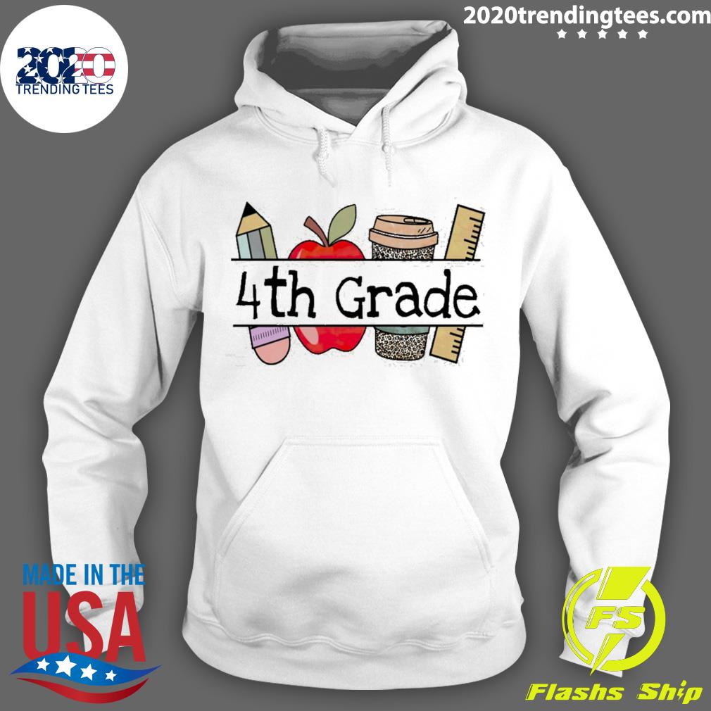 Nice apple Coffee Pencil 4th Grade Teacher - Adult & Kids T-Shirts, Sweatshirts & Hoodies apparel design preview 2