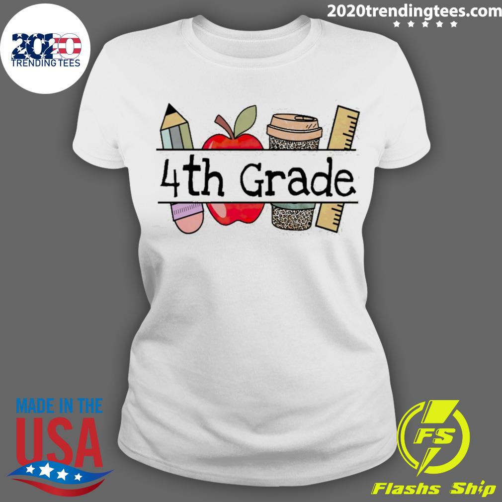 Nice apple Coffee Pencil 4th Grade Teacher - Adult & Kids T-Shirts, Sweatshirts & Hoodies apparel design preview 3