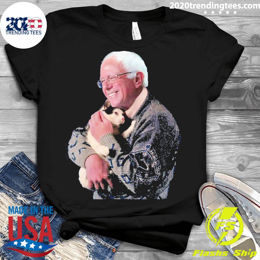 Nice bernie Sanders Hugging Cat - Adult & Kids T-Shirts, Sweatshirts & Hoodies apparel design preview 3