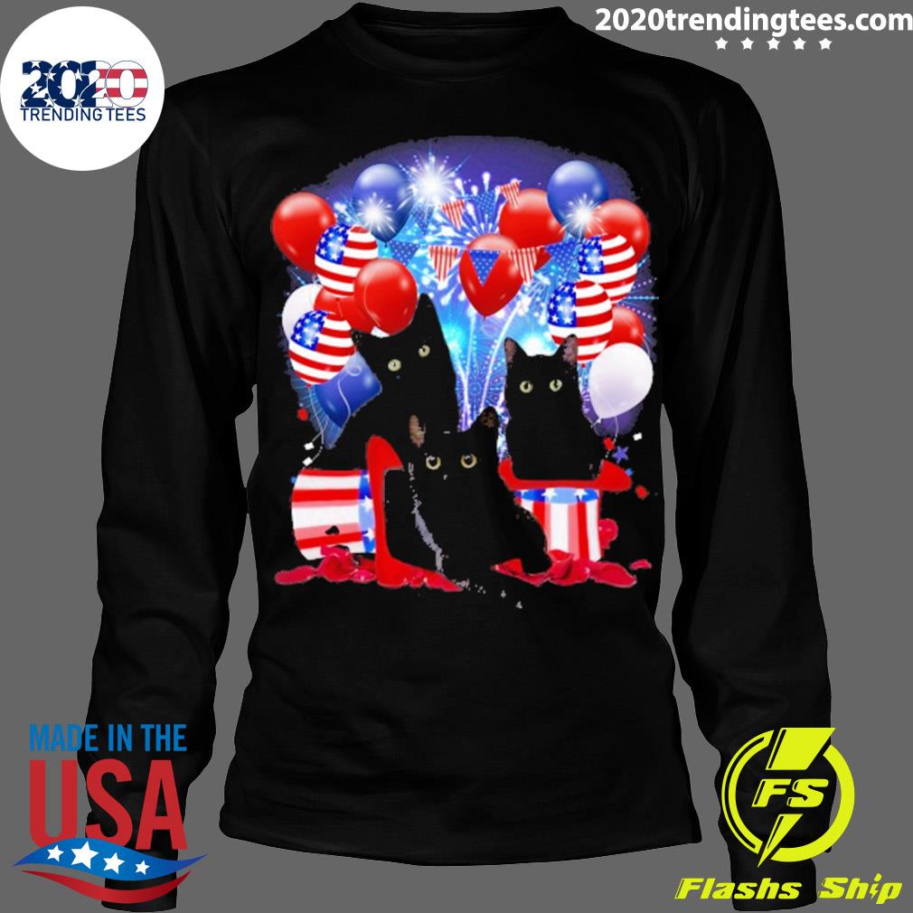 Nice black Cat Balloons Fireworks - Adult & Kids T-Shirts, Sweatshirts & Hoodies apparel design preview 4