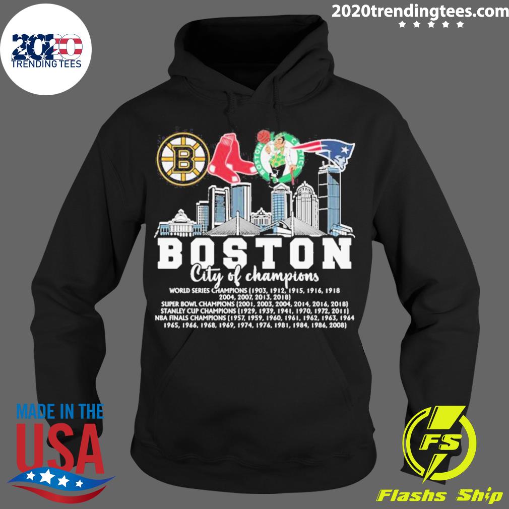 Nice boston City Of Champions World Series Super Bowl - Adult & Kids T-Shirts, Sweatshirts & Hoodies apparel design preview 2