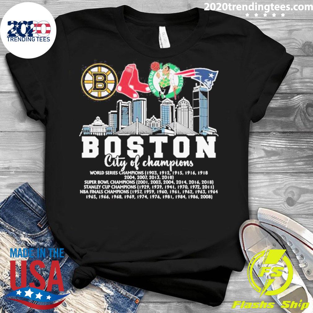 Nice boston City Of Champions World Series Super Bowl - Adult & Kids T-Shirts, Sweatshirts & Hoodies apparel design preview 3