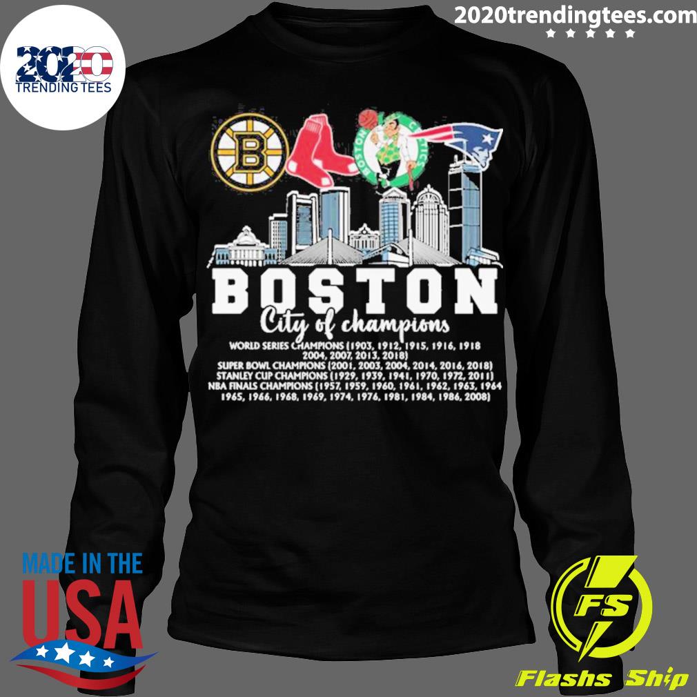 Nice boston City Of Champions World Series Super Bowl - Adult & Kids T-Shirts, Sweatshirts & Hoodies apparel design preview 4