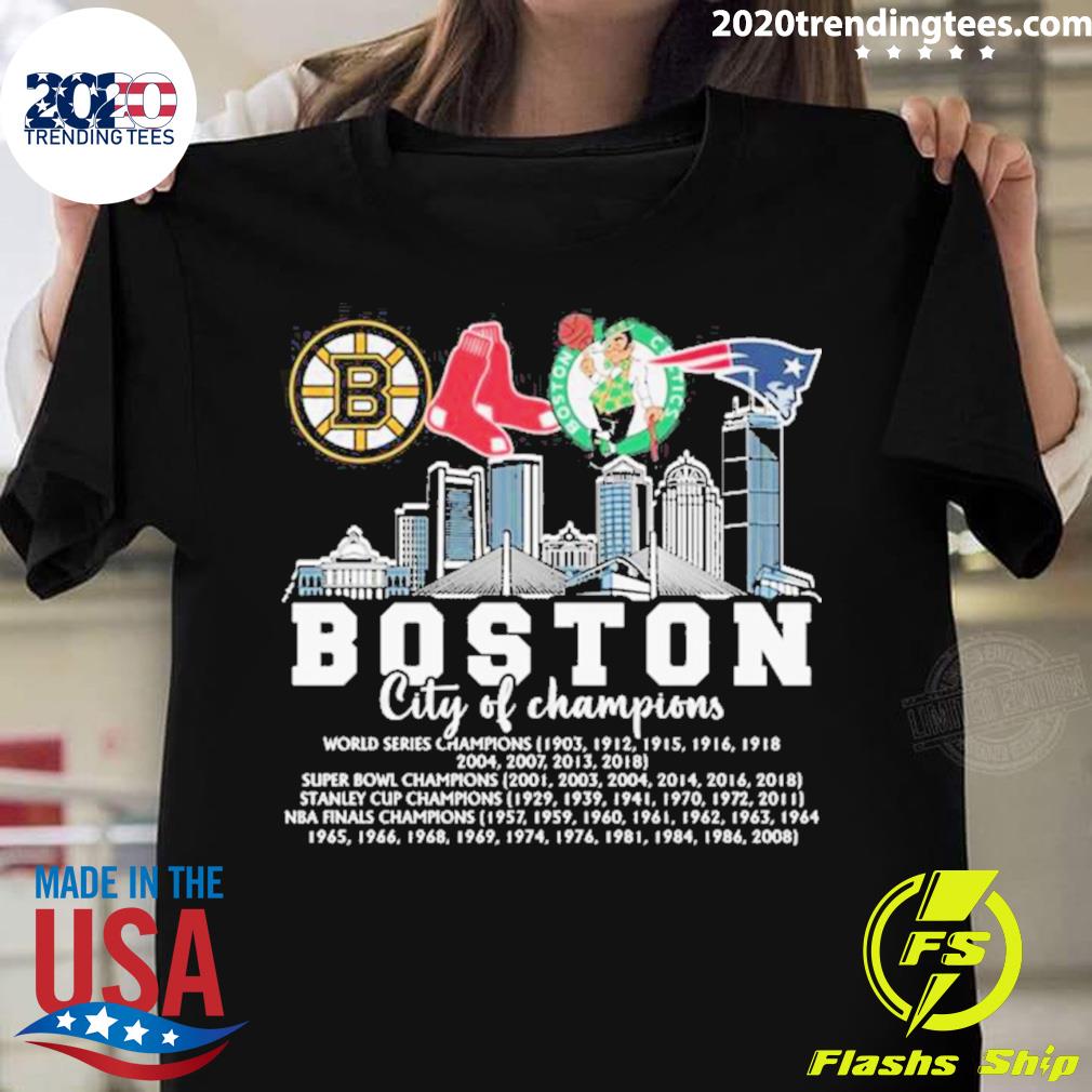 Nice boston City Of Champions World Series Super Bowl - Adult & Kids T-Shirts, Sweatshirts & Hoodies apparel design preview 1