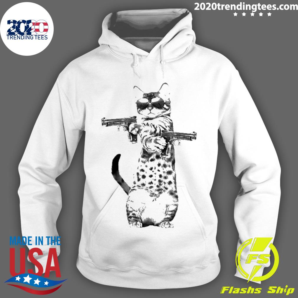 Nice cat With Gun Kitty Kitten Lover - Adult & Kids T-Shirts, Sweatshirts & Hoodies apparel design preview 2