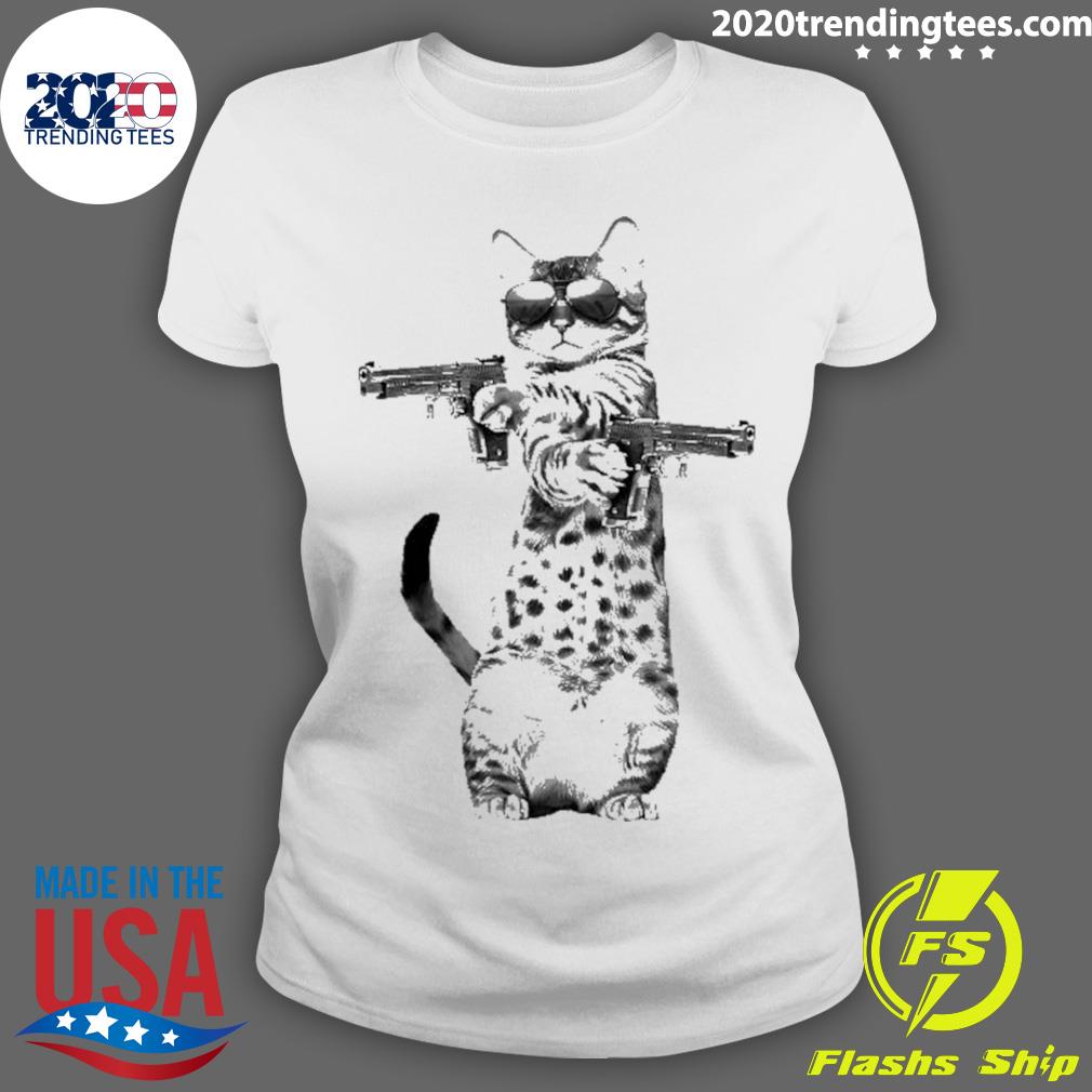 Nice cat With Gun Kitty Kitten Lover - Adult & Kids T-Shirts, Sweatshirts & Hoodies apparel design preview 3