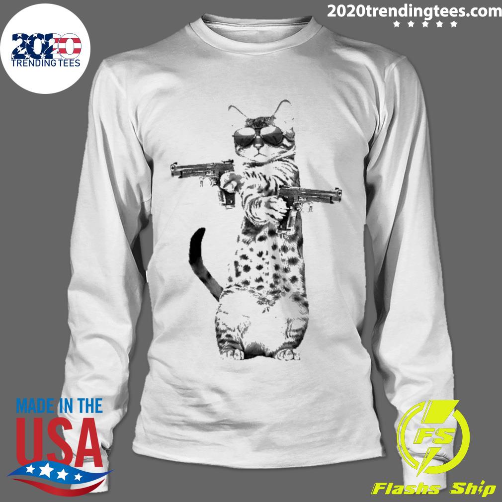 Nice cat With Gun Kitty Kitten Lover - Adult & Kids T-Shirts, Sweatshirts & Hoodies apparel design preview 4