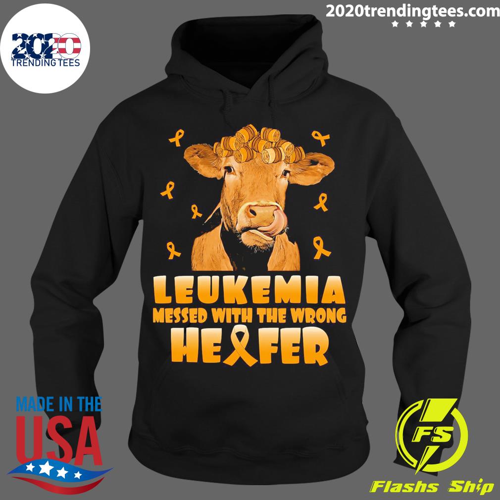 Nice cow Leukemia Messed With The Wrong Heifer - Adult & Kids T-Shirts, Sweatshirts & Hoodies apparel design preview 2