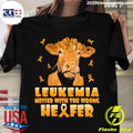 Nice cow Leukemia Messed With The Wrong Heifer - Adult & Kids T-Shirts, Sweatshirts & Hoodies apparel design preview 1