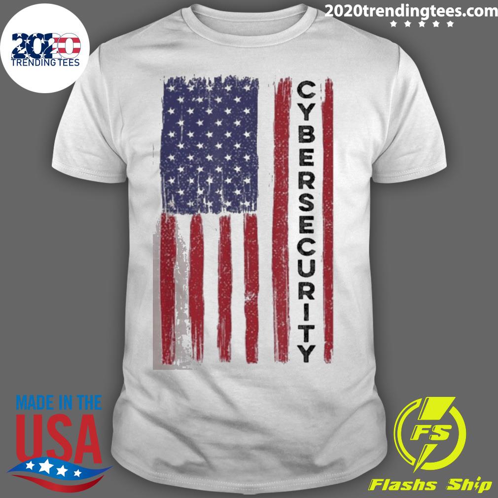 Nice cybersecurity US Flag Distressed - Adult & Kids T-Shirts, Sweatshirts & Hoodies apparel design preview 1