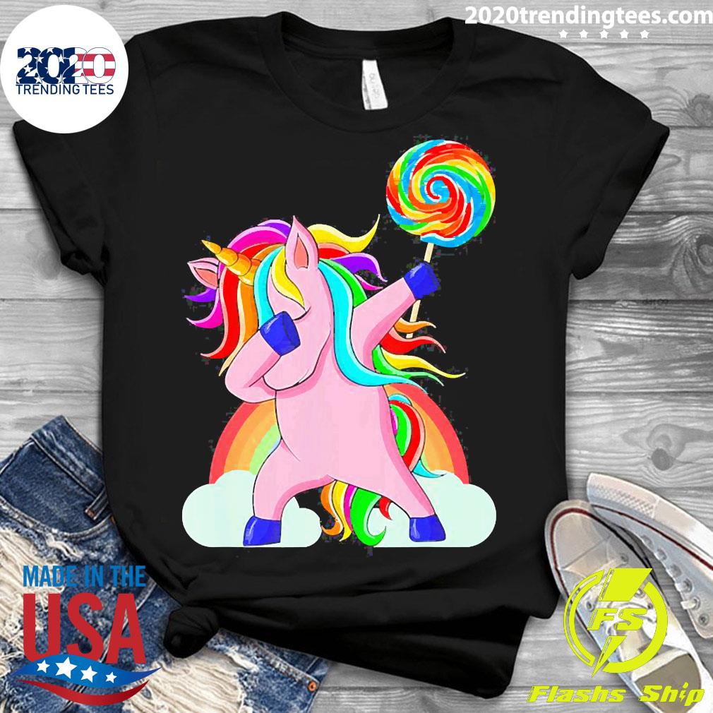 Nice dabbing Unicorn Rainbow - Adult & Kids T-Shirts, Sweatshirts & Hoodies apparel design preview 3