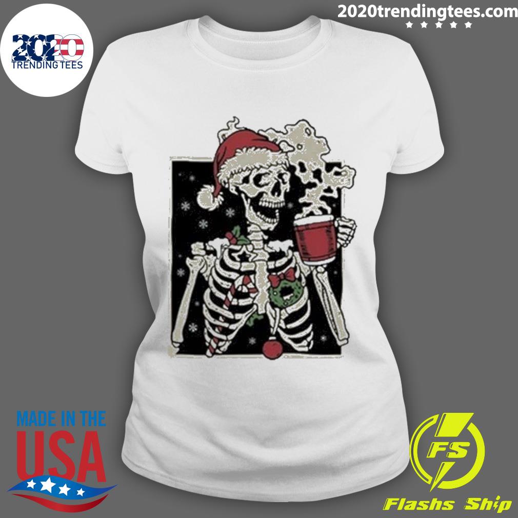 Nice dead Inside Skeleton Christmas - Adult & Kids T-Shirts, Sweatshirts & Hoodies apparel design preview 3