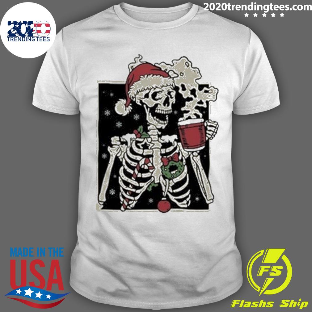 Nice dead Inside Skeleton Christmas - Adult & Kids T-Shirts, Sweatshirts & Hoodies apparel design preview 1