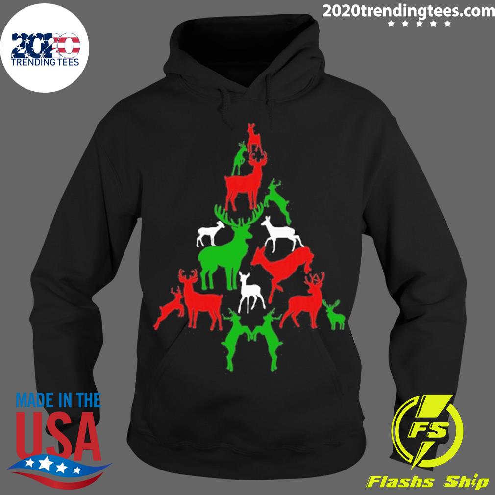 Nice deer Christmas Tree Reindeer Xmas - Adult & Kids T-Shirts, Sweatshirts & Hoodies apparel design preview 2