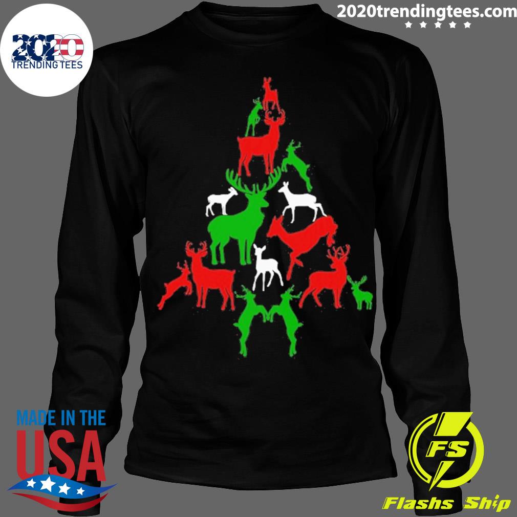 Nice deer Christmas Tree Reindeer Xmas - Adult & Kids T-Shirts, Sweatshirts & Hoodies apparel design preview 4