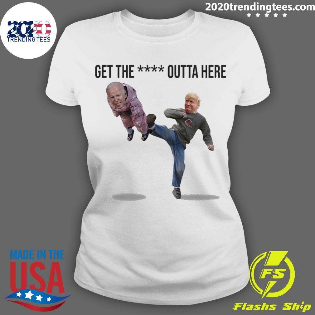 Nice donald Trump Kick Biden Get The Fuck Outta Here - Adult & Kids T-Shirts, Sweatshirts & Hoodies apparel design preview 3
